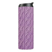 ROZE GEBREIDE LOOK PATRONEN THERMOSBEKER (Gedraaid links)