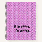 Roze, gebreide textuur, spiraallaptop notitieboek (Voorkant)