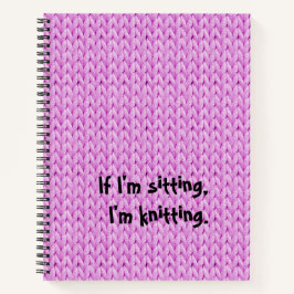 Roze, gebreide textuur, spiraallaptop notitieboek