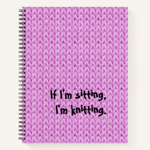 Roze, gebreide textuur, spiraallaptop notitieboek