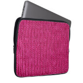 Roze gebreide wol dicht laptop sleeve (Voorkant Rechts)