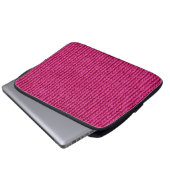 Roze gebreide wol dicht laptop sleeve (Voorkant onderkant)