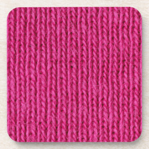Roze gebreide wol onderzetter