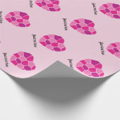 Roze gebroken hart in stukken romantisch liefdesdr cadeaupapier (Hoek)