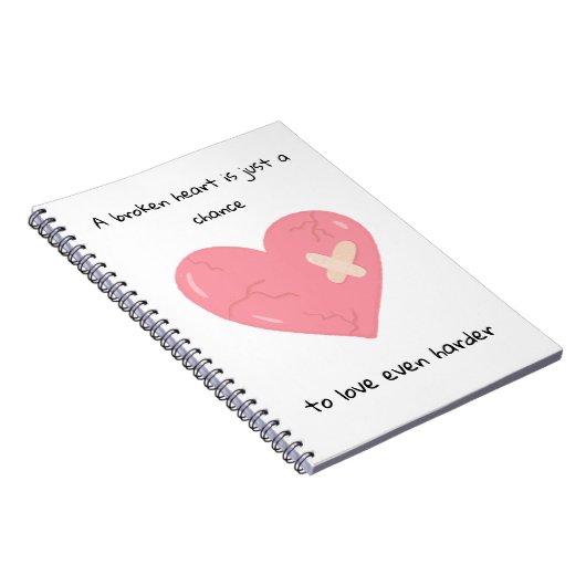 Roze gebroken hart notitieboek (Rechterzijde)