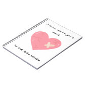 Roze gebroken hart notitieboek (Linkerzijde)