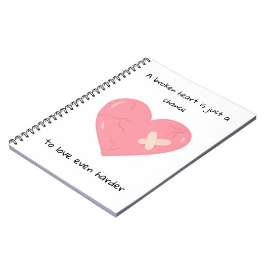 Roze gebroken hart notitieboek (Linkerzijde)