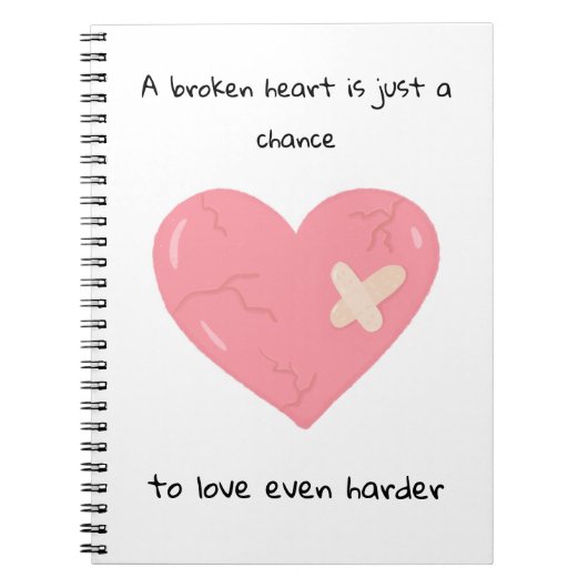 Roze gebroken hart notitieboek (Voorkant)