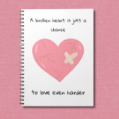 Roze gebroken hart notitieboek