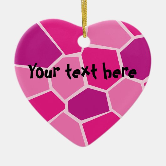 Roze gebroken hart op maat gemaakte keramische ker keramisch ornament (Voorkant)