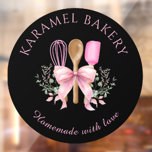 Roze gebruiksvoorwerpen Bakkerij koken Window Clin Raamsticker