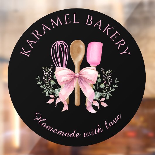 Roze gebruiksvoorwerpen Bakkerij koken Window Clin Raamsticker (Vel 2)