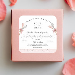 Roze gebruiksvoorwerpen Cottage Law Bakery Ingredi Vierkante Sticker