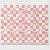 Roze gecheckt pakpapier (Vlak)