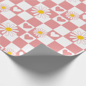 Roze gecheckt pakpapier (Hoek)