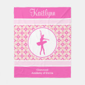 Roze gecheckte diamanten Dans met monogram Fleece Deken (Voorkant)