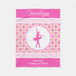 Roze gecheckte diamanten Dans met monogram Fleece Deken
