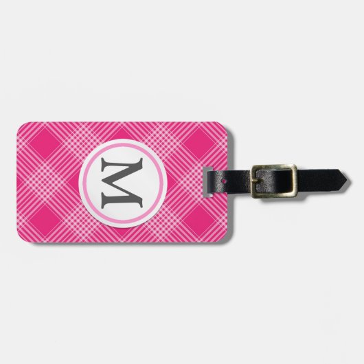 Roze gecontroleerd bagagelabel (Voorkant horizontaal)