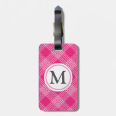 Roze gecontroleerd bagagelabel (Achterkant verticaal)