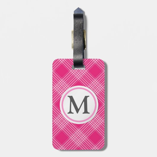 Roze gecontroleerd bagagelabel (Achterkant verticaal)