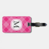 Roze gecontroleerd bagagelabel (Achterkant horizontaal)