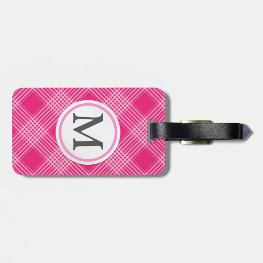 Roze gecontroleerd bagagelabel (Achterkant horizontaal)