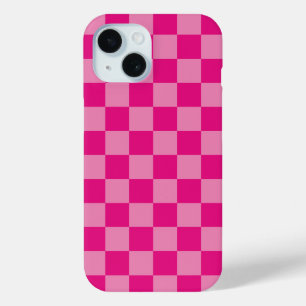 Roze gecontroleerd iPhone 15 case