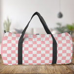Roze gecontroleerd plunjezak<br><div class="desc">Roze geruit vierkant patroon plunjezak</div>