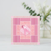 Roze gedenkteken voor borstkanker kaart (Staand voorkant)