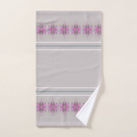 Roze Gedetailleerd Patroon Bad Handdoek (Handdoek)