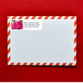 Roze Gedifferentieerde Poinsettias Return Address Etiket