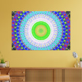 Roze Gedistilleerde Mandala Circle Stretched Canva Canvas Afdruk (Insitu (Woonkamer))
