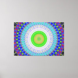 Roze Gedistilleerde Mandala Circle Stretched Canva Canvas Afdruk