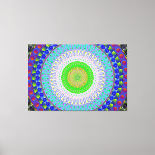 Roze Gedistilleerde Mandala Circle Stretched Canva Canvas Afdruk