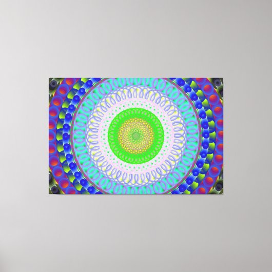 Roze Gedistilleerde Mandala Circle Stretched Canva Canvas Afdruk (Voorkant)