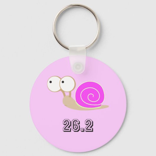 Roze gedopte slak 26.2 sleutelhanger (Voorkant)
