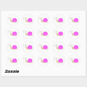 Roze gedopte slak ronde sticker (Vel)