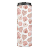 Roze gedroogde bladeren thermosbeker (Achterkant)