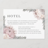 Roze Gedroogde Bloemen Trouwaccommodaties Informatiekaartje (Voorkant)