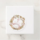 Roze gedroogde Floral Girl Eerste Heilige Communie Bedankjes Labels (In situ)