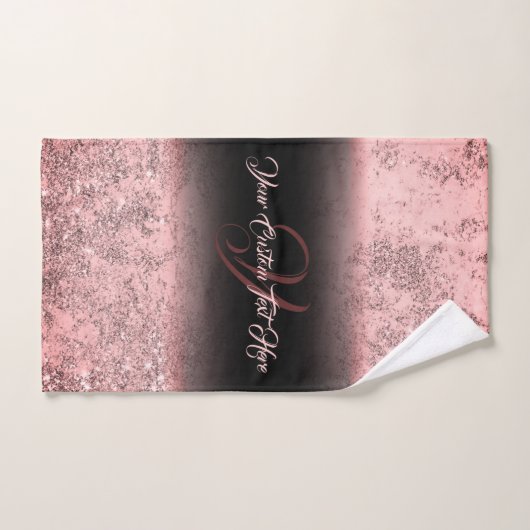 Roze gedrukte glinsterend effect Bling Glam Bad Handdoek (Handdoek)