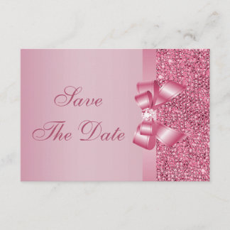 Roze, gedrukte reeksen met zwembad en diamant Opsl Save The Date