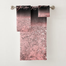 Roze gedrukte sprankelend effect Bling Glam Bad Handdoek