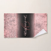 Roze gedrukte sprankelend effect Bling Glam Bad Handdoek (Handdoek)