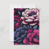 Roze gedurfde bloem RSVP kaartje (Achterkant)