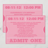 Roze geef één kaartenuitnodiging voor de Dag toe Kaart (Voorkant / Achterkant)