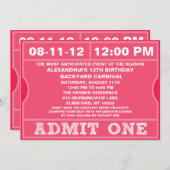 Roze geef één kaartenuitnodiging voor de Dag toe Kaart (Voorkant / Achterkant)