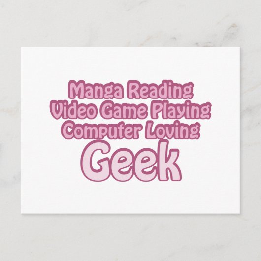 Roze Geek Briefkaart (Voorkant)