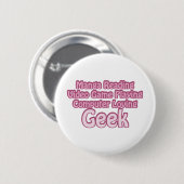 Roze Geek Ronde Button 5,7 Cm (Voorkant /achterkant)