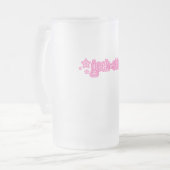 Roze Geekette Matglas Bierpul (Voorkant links)